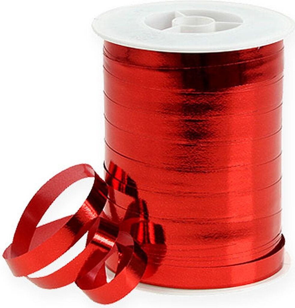 Kräuselband Rot Glänzend 10mm x 250m Geschenkband Weihnachten