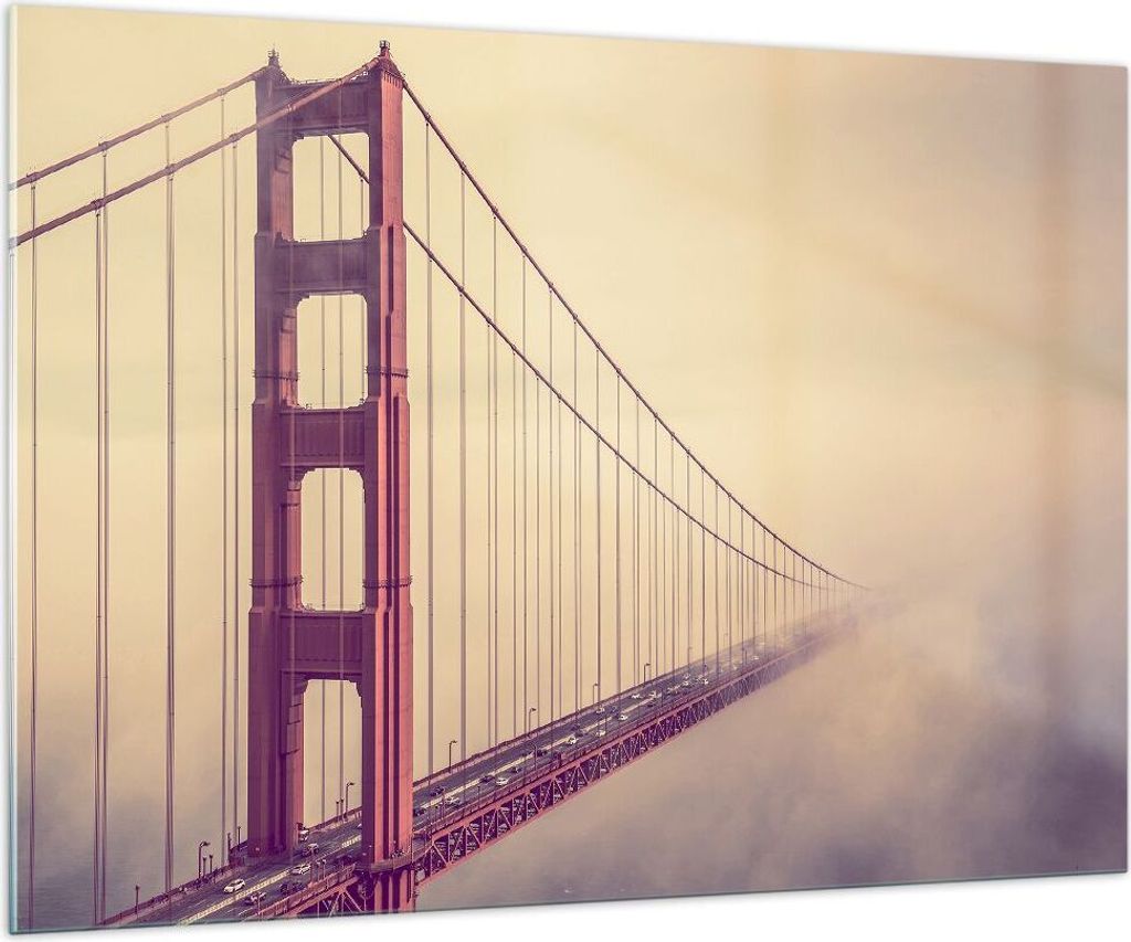 Bilder auf glas - Brücke Autobahn Infrastruktur - 100x70cm - Glasbilder - Wandbilder - Kunstdruck - zum Aufhängen bereit - Wanddekoration aus Gla...