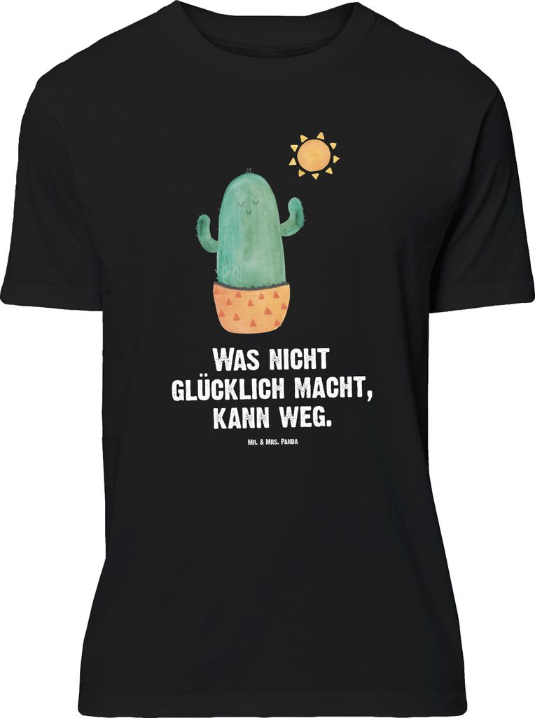 Mr. & Mrs. Panda Größe XL T-Shirt Kaktus Sonne - Schwarz - Produktbild 