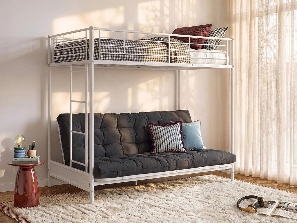 Hochbett mit Schlafsofa mit Futonmatratze - 90 x 190 cm - Produktbild 