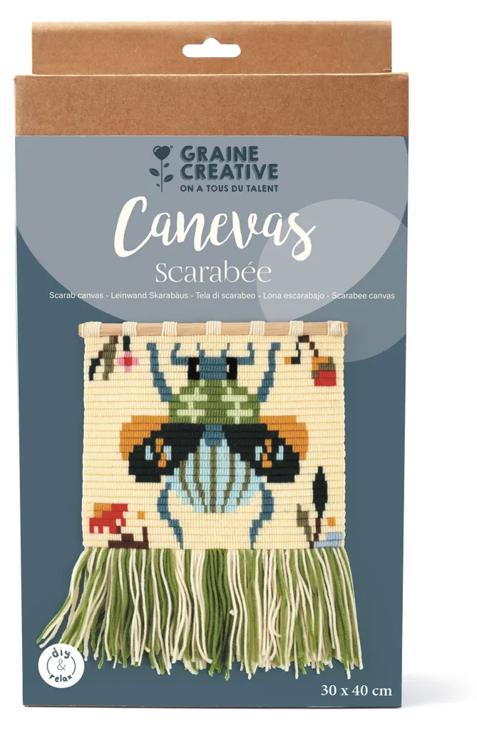 Broderie point de croix kit complet décoration murale scarabée 20cm