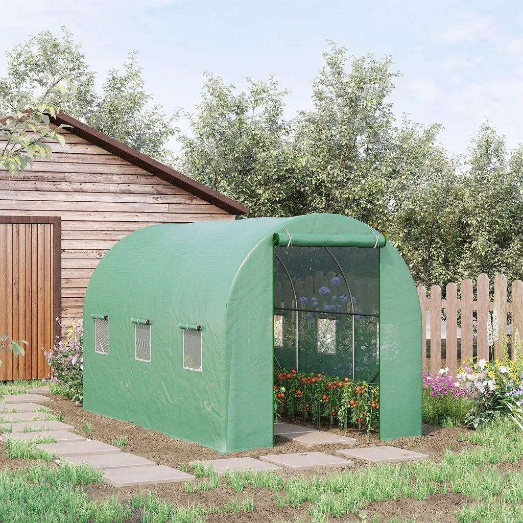 Serre à Tomates 7m² avec Structure Renforcée et Fenêtres de Ventilation