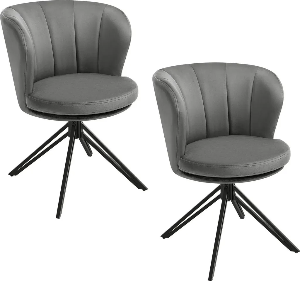Chaises Pivotantes Salle à Manger pour Petit Espace - Velours Gris