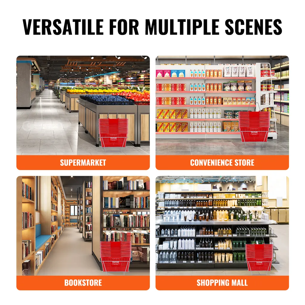 Panier de Supermarché Empilable 21L Lot de 12 pour Commerce de Détail