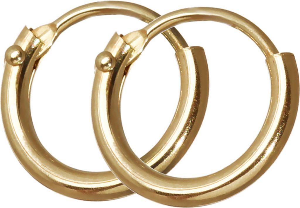NKlaus SET 2x EINZEL 585 oro giallo orecchino CREOLE orecchino rotondo oro 20mm 40266