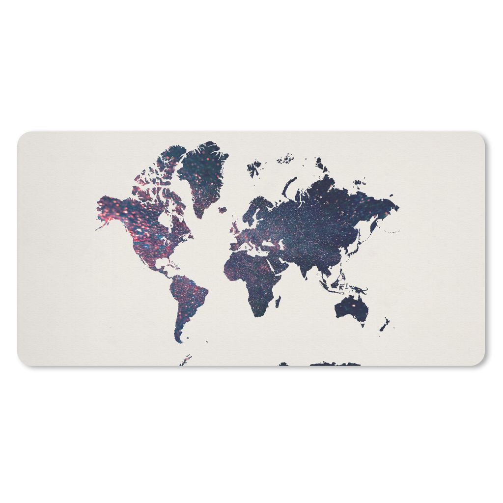 MuchoWow Mauspad Mousepad Weltkarte - Sterne - Weltraum 60x30 cm - Mousepads - Maus Mat - Pad - Mausunterlage - Nachhaltig