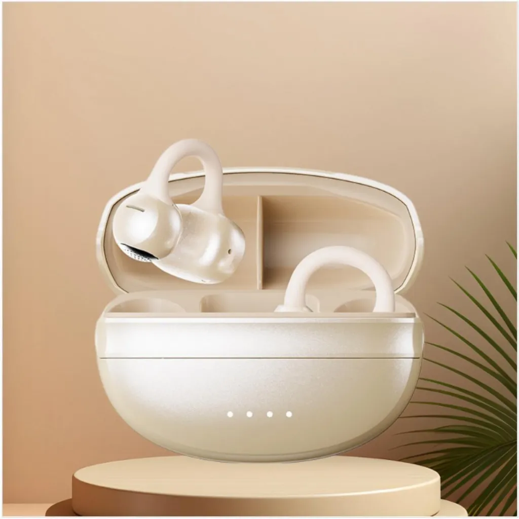 INF Écouteurs Bluetooth Open-Ear Clip 5.4 Blanc avec Driver en Titane