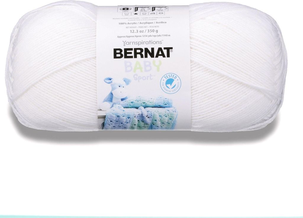 Sport #3 Leichtes Acryl-Garn, Weiß 10.5oz/300g, 1077 Yards
