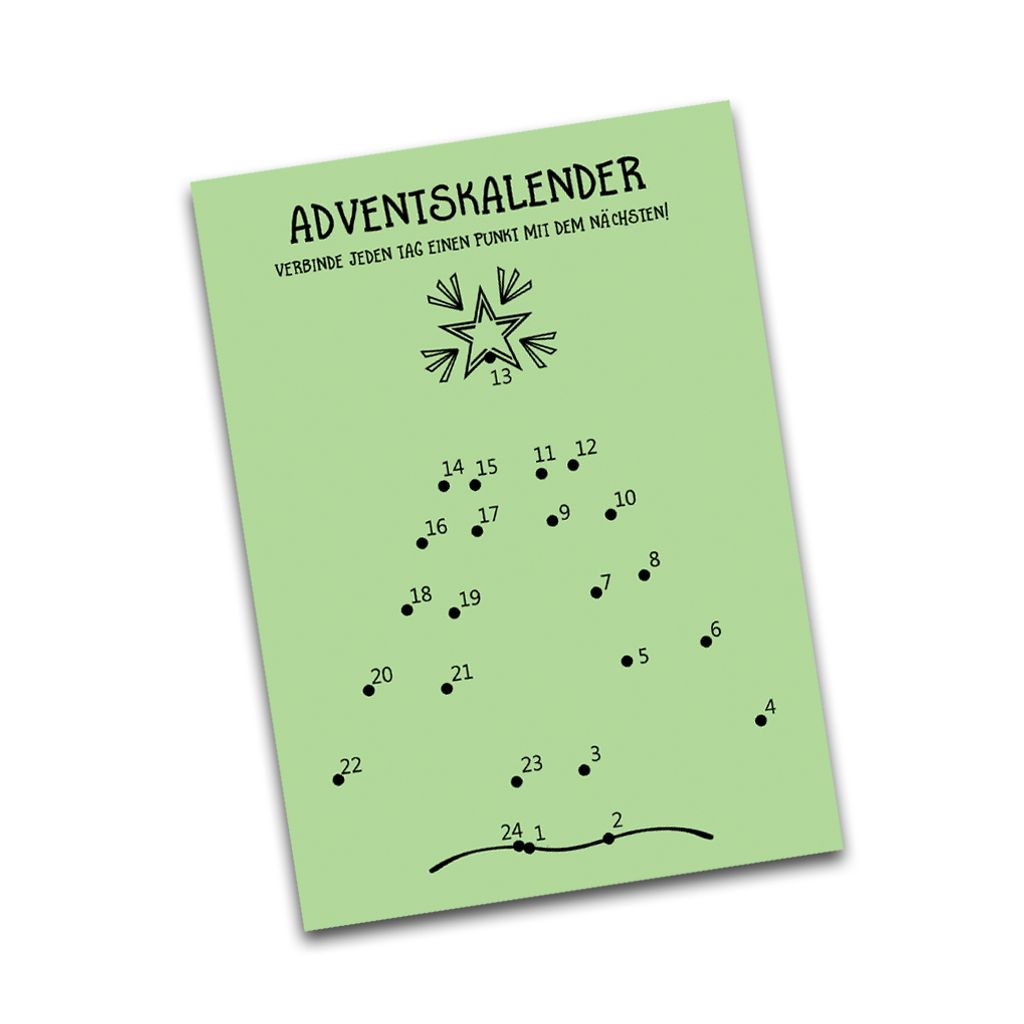 Postkarte Adventskalender TANNENBAUM Punkt für Punkt Weihnachtskalender Postkarte A6