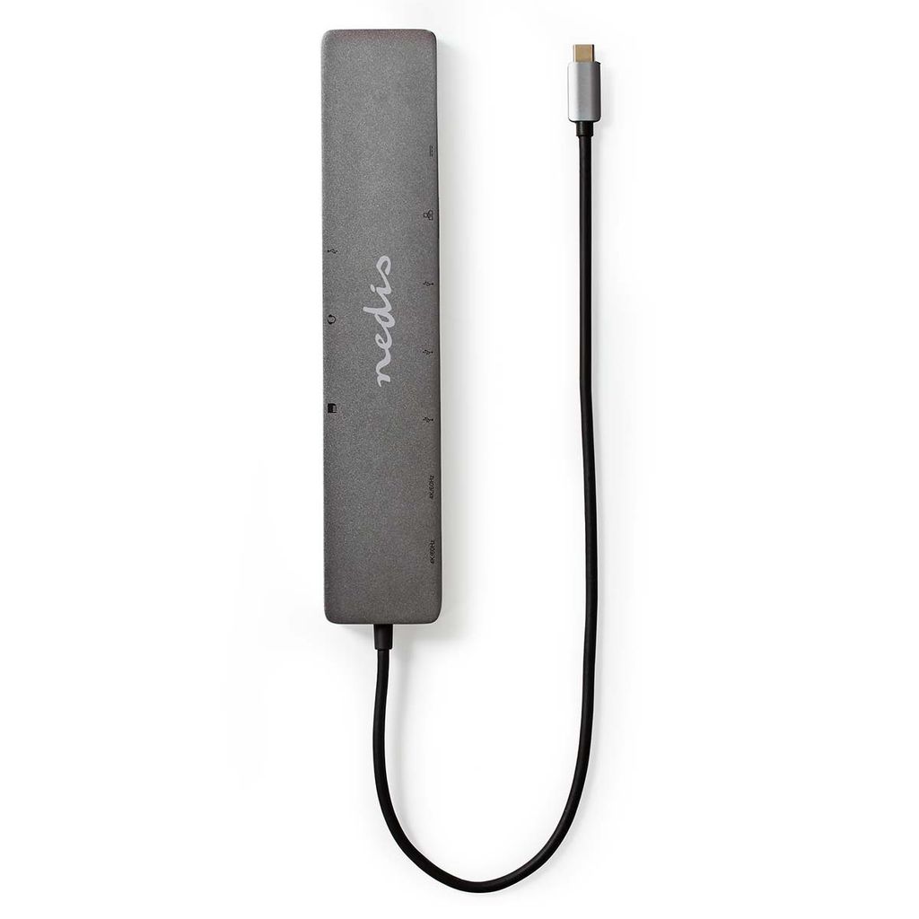 Nedis USB Multi-Port-Adapter - 10-in-1 - USB 3.2 Gen 1 - USB-C Stecker - Micro SD / RJ45 Buchse / SD / 2x HDMI / 2x USB-C / 3x USB-A Buchse - 0.40 ...