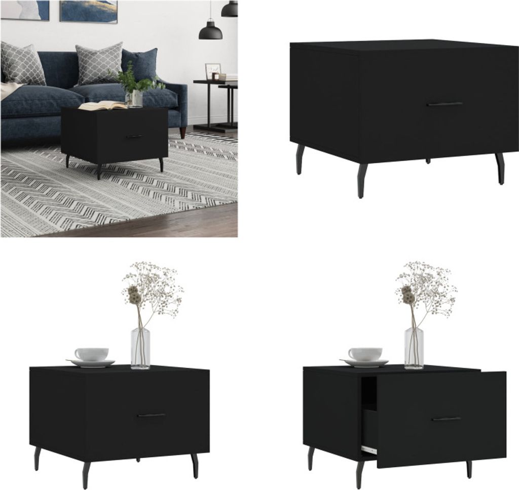 vidaXL Couchtisch Schwarz 50x50x40 cm Holzwerkstoff - Couchtisch - Couchtische - Beistelltisch - Beistelltische