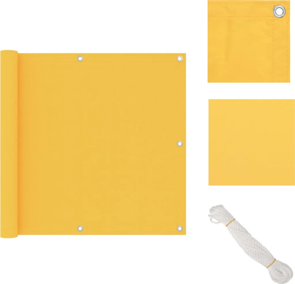 vidaXL Schermo privacy per balcone giallo 90x400 cm Tessuto Oxford - Ombrelloni e tende da sole