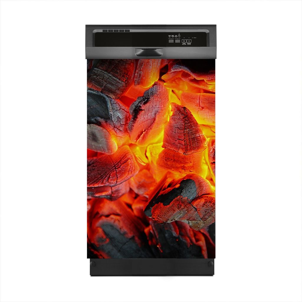 Aufkleber sticker 45x70 cm Dekorative folie Spülmaschine - Grill Feuer Glut