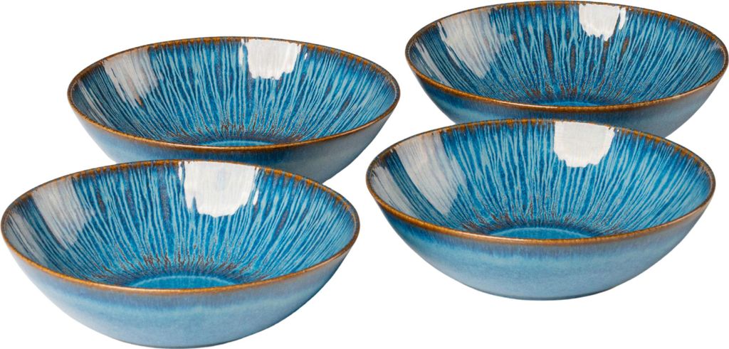 Schüssel-Set, Steinzeug Schüssel-Set, Steinzeug Eisfall Gipfelstück