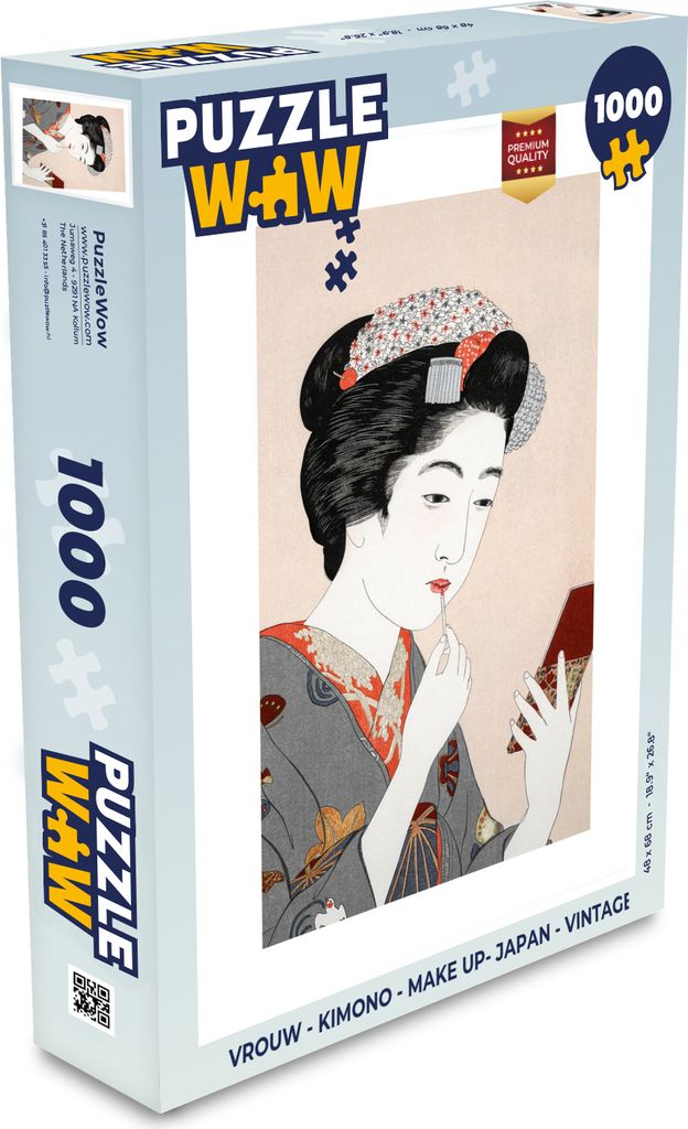 MuchoWow Puzzle 1000 Teile Frau - Kimono - Schminken - Japan - Vintage - Spielzeug - Alt und Jung - Spiele - Puzzeln