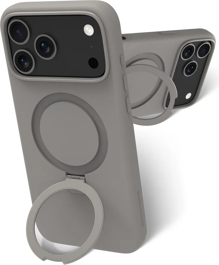 Dbramante1928 Roskilde Coque iPhone 17 Pro Max Grise avec Support Intégré