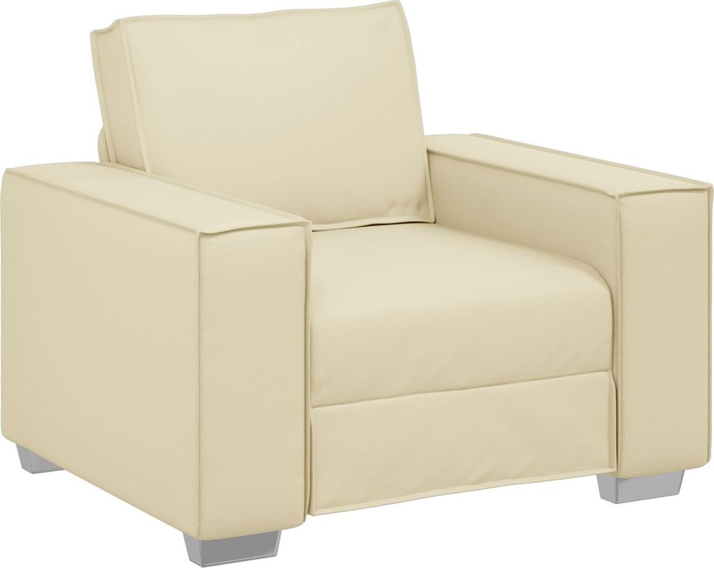 Möbel Sessel Creme 59 cm Kunstleder - Klassische Sofas 4105040