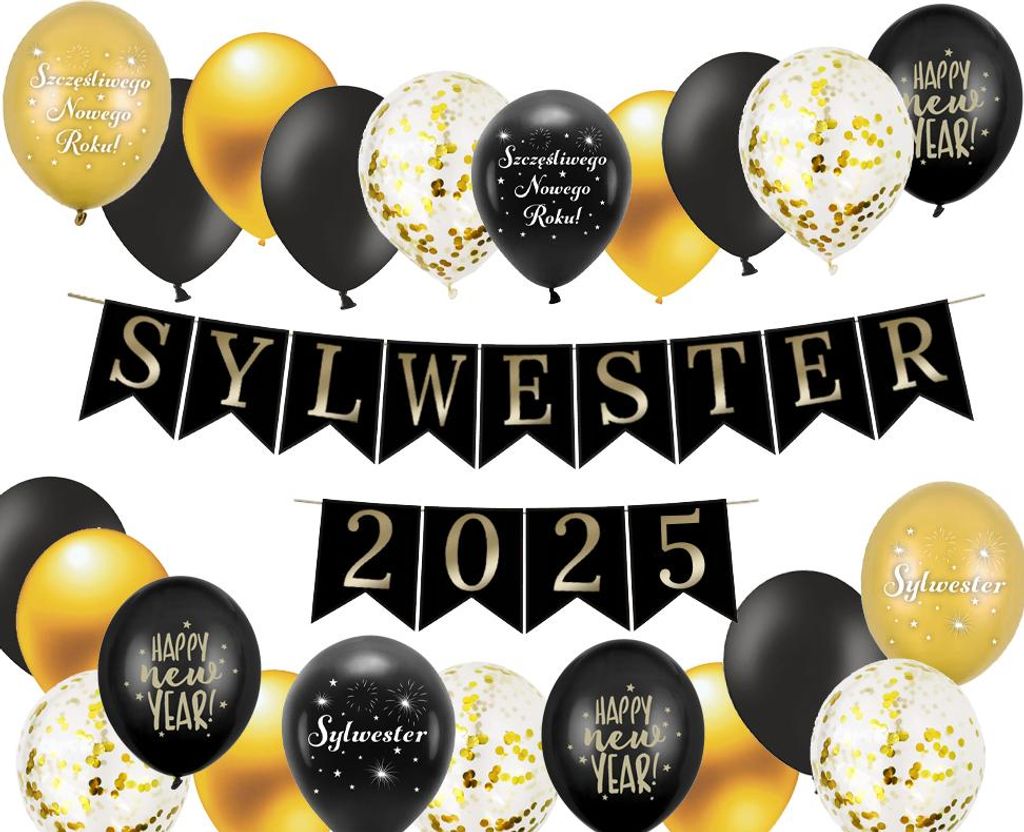 Silvester-Ballons-Banner-Set Silvester 2025