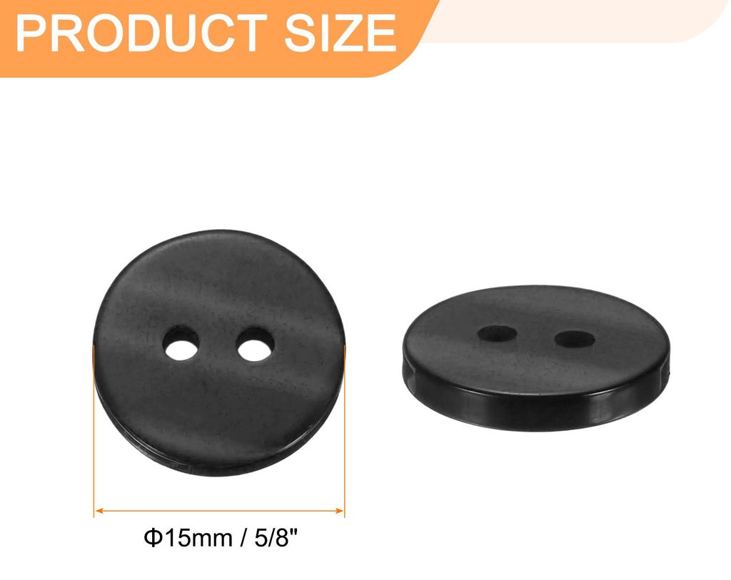 10 Stš¹ck Kn?pfe 15mm Buttons Schwarz Harz Knopf zum Ann?hen, 2 L?cher Runde N?hkn?pfe fš¹r Strickjacke DIY Handwerk Dekorieren Mantel Bekleidu...