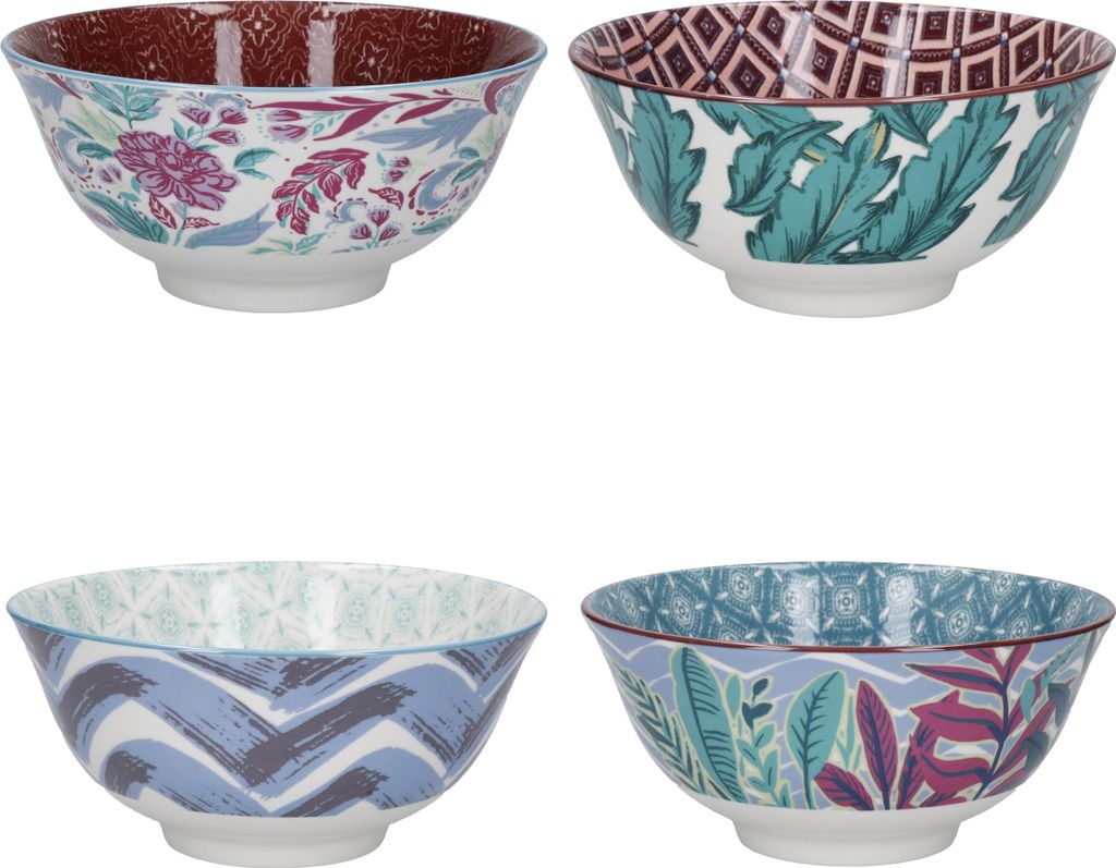 Kitchencraft 4-teiliges Müsli-/Dessertschalen-Set aus Keramik