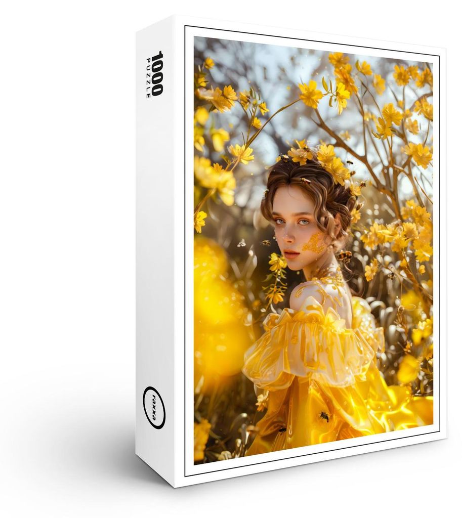 raxxa Premium-Puzzle "Queen Bee Woman Posing with Honeybees and Honey", 1000 Teile