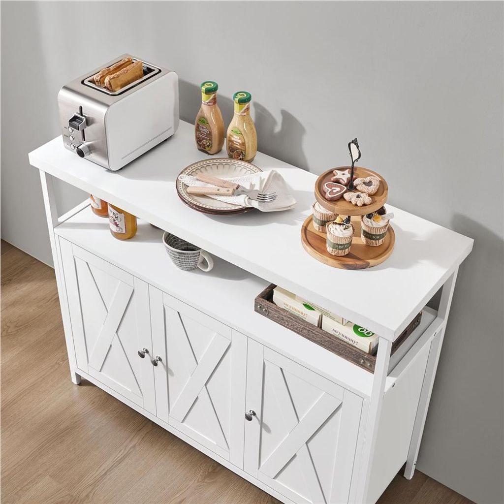 Yaheetech Küchenschrank Sideboard mit 3 Türen & offenen Produktbild 