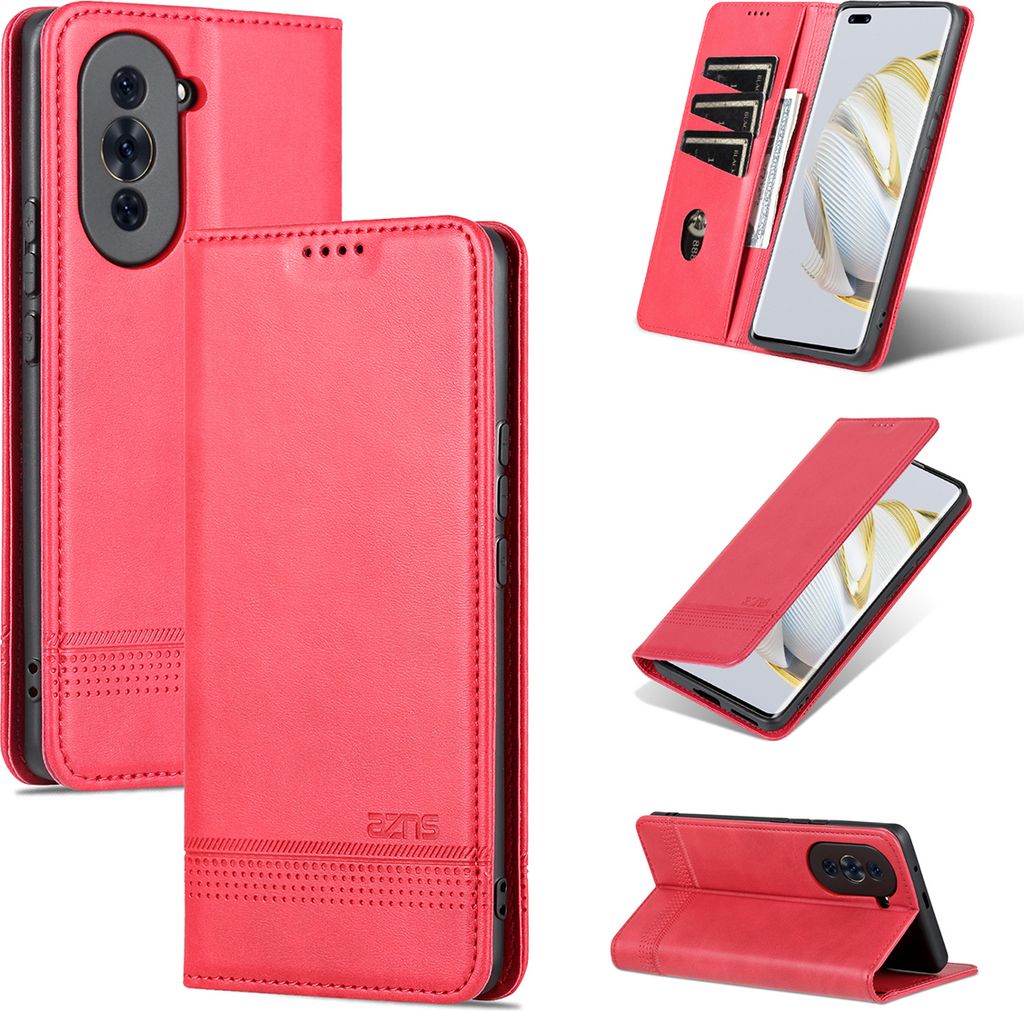 Huawei Nova 10 Leder Hülle, Klapphüllen Brieftasche Magnetverschluss Ständer Schutzhülle für Huawei Nova 10 Rosa