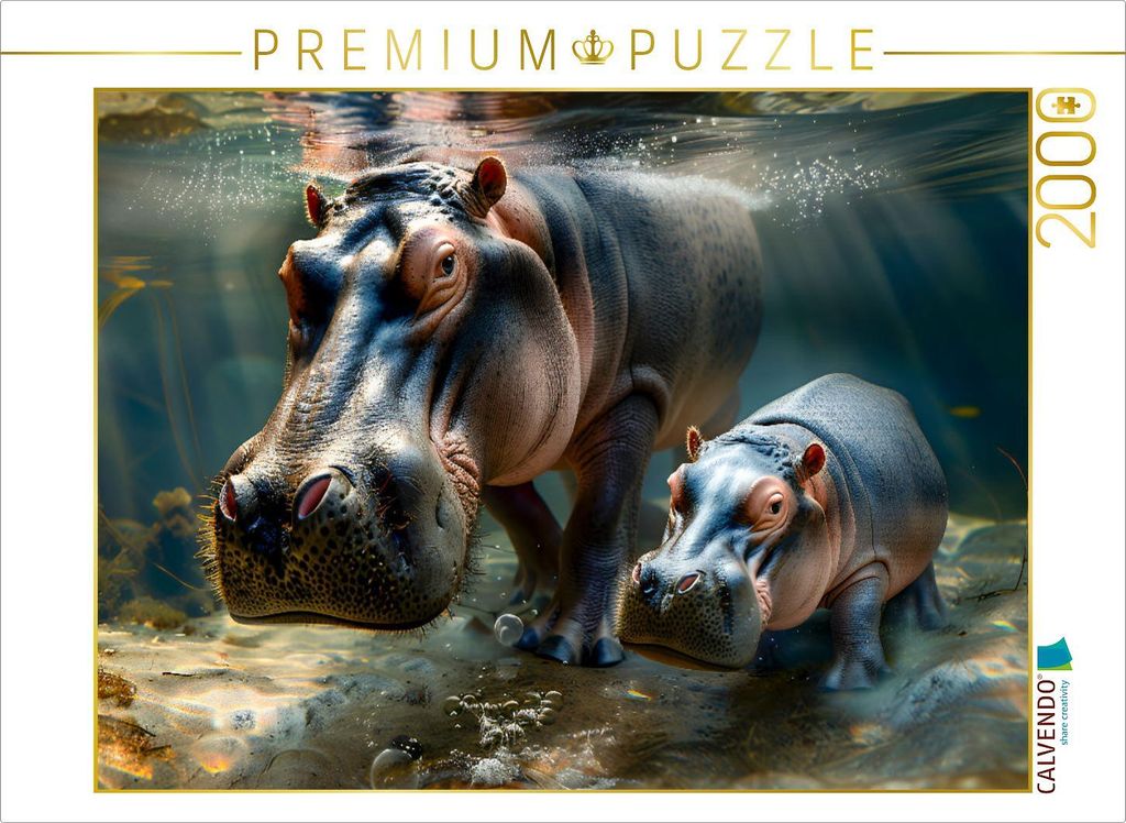 CALVENDO Puzzle Mutter und Kind unter Wasser | 2000 Teile Lege-Größe 90x67cm Foto-Puzzle für glückliche Stunden