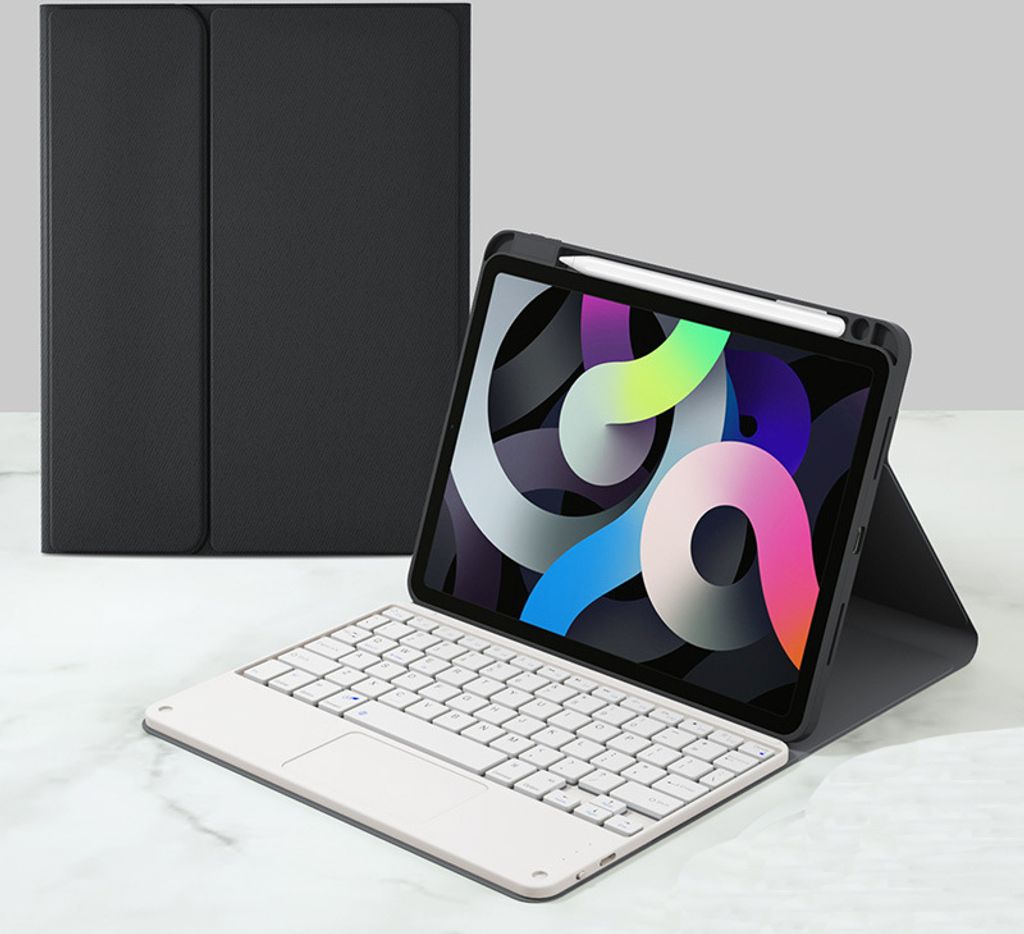 INF Slim Protective Case with Touchpad Keyboard for iPad Schwarz-Weiss iPad Air 2 9,7 Zoll