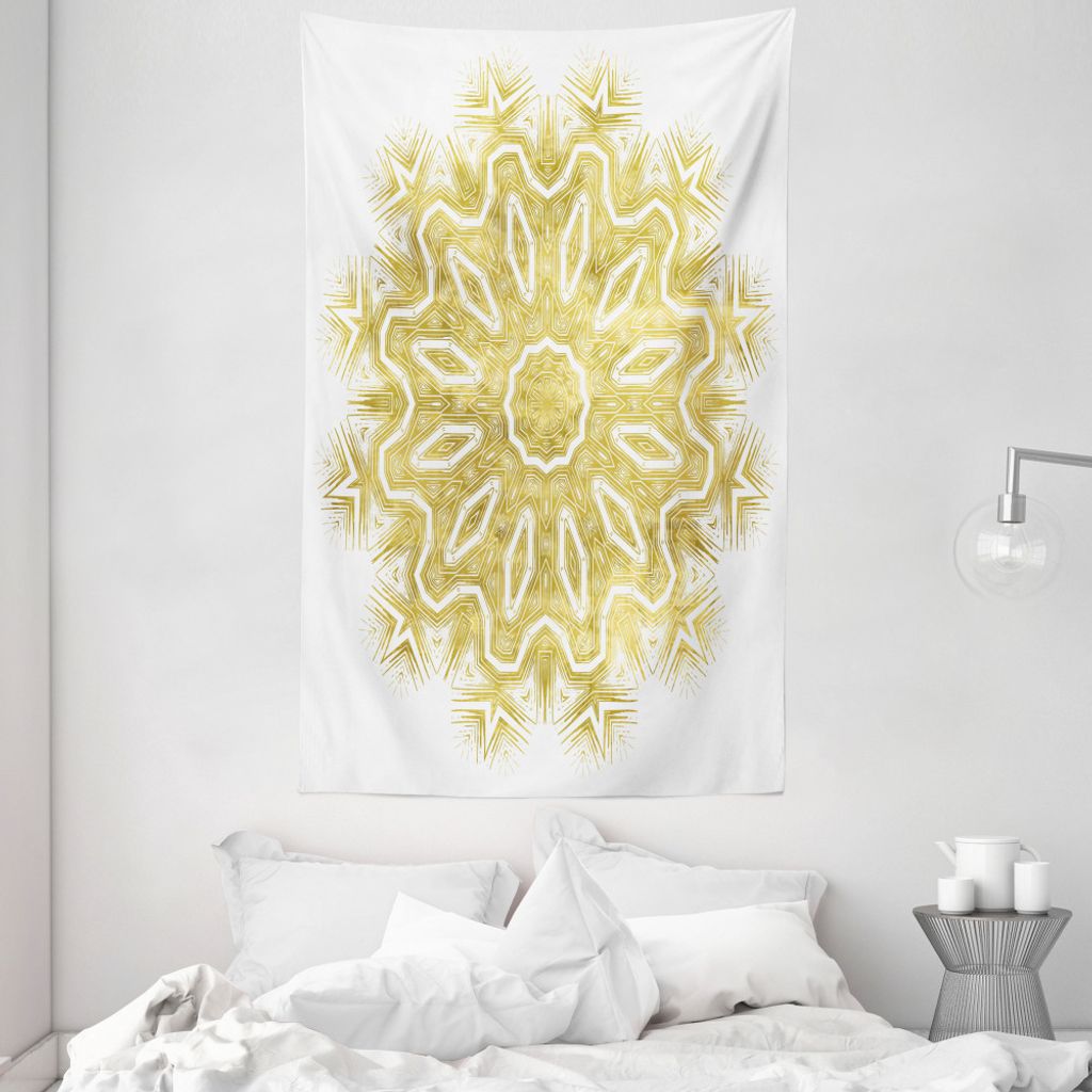 ABAKUHAUS Mandala Wandteppich und Tagesdecke, Oriental Modern Muster aus Weiches Mikrofaser Stoff Waschbar ohne Verblassen Digitaldruck, 140 x 230 ...