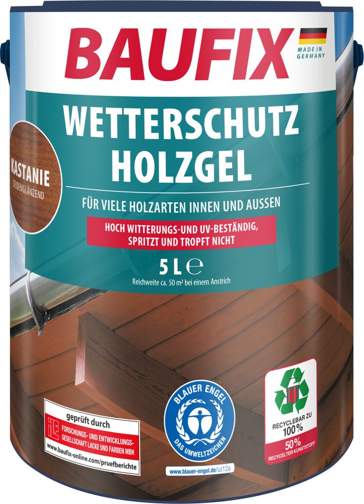 BAUFIX Wetterschutz-Holzgel kastanie seidenglänzend, 5 Produktbild 