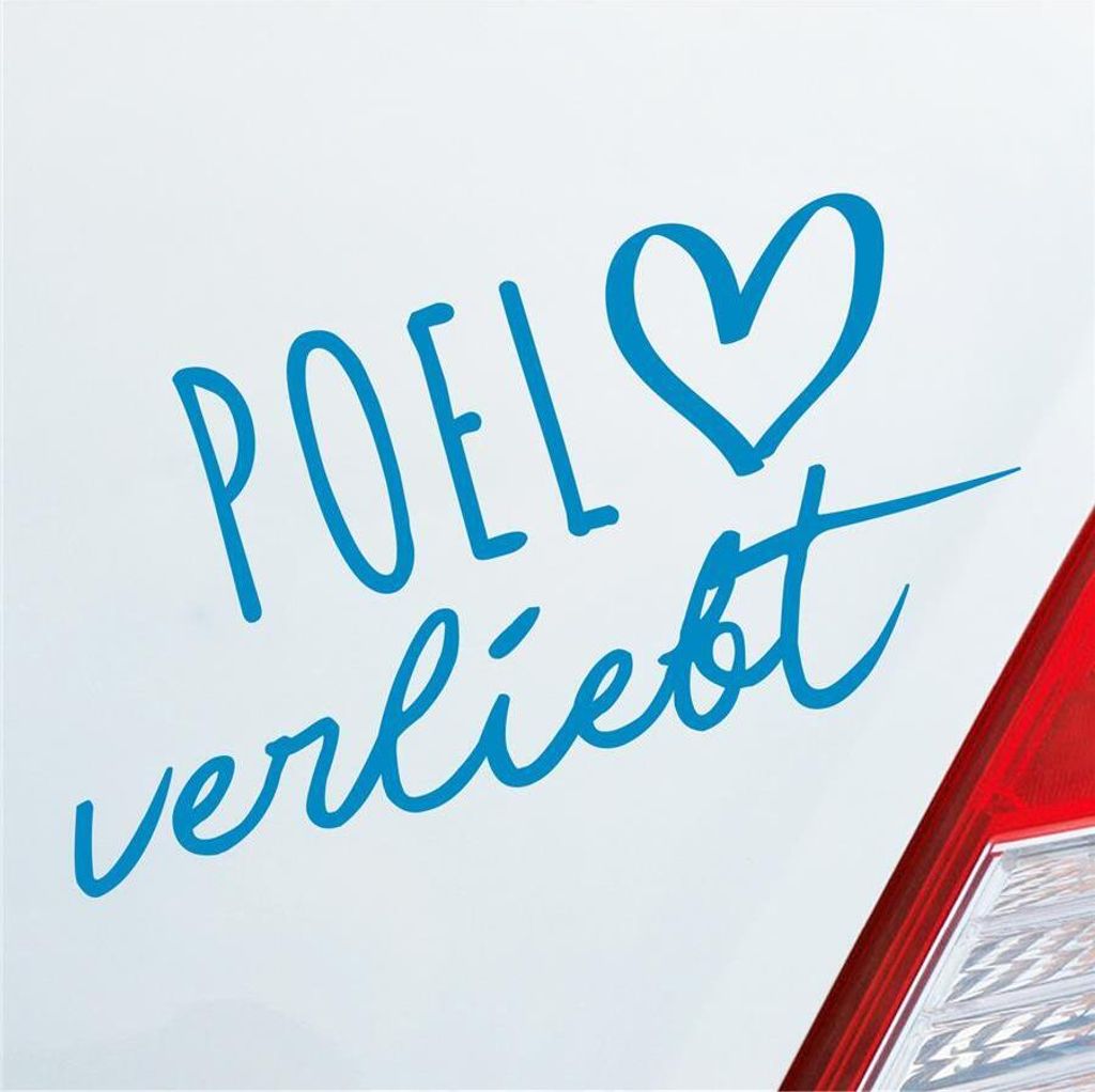 Auto Aufkleber Poel verliebt Herz Insel Ostsee Liebe Car 19x10 cm Hellblau Sticker Heckscheibenaufkleber
