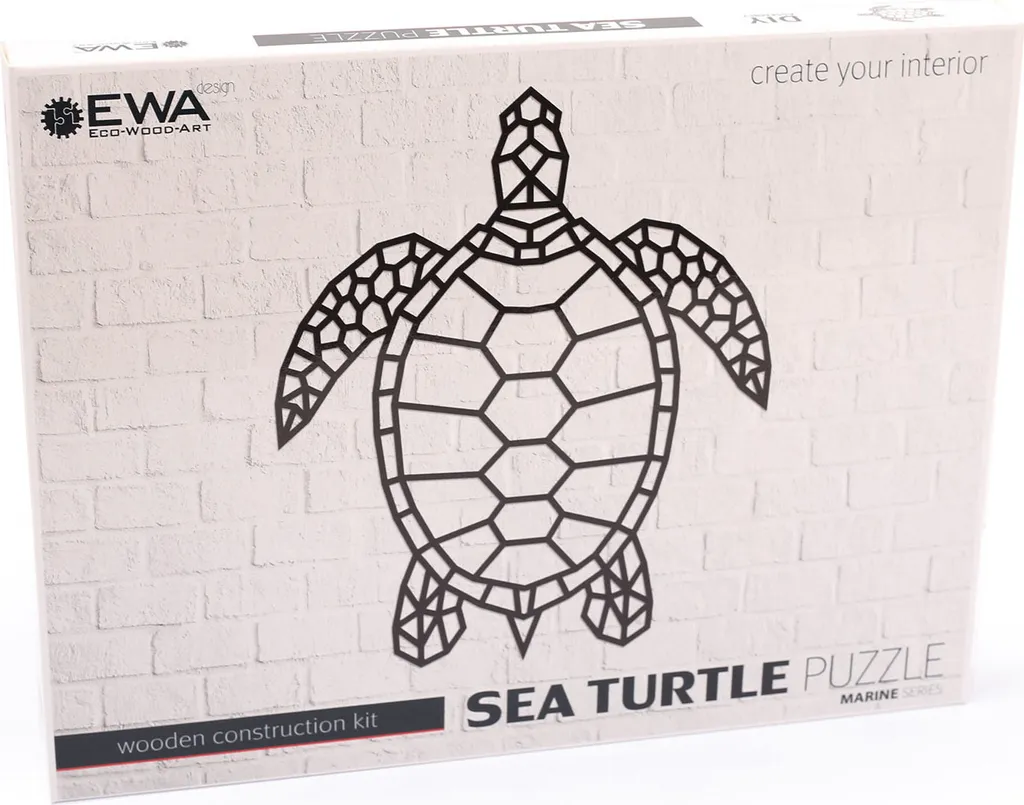 Puzzle mural tortue bois 84 cm pour habiller un grand pan de mur nu