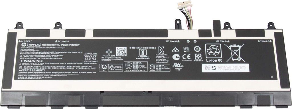 HP Akku WP06XL - 6 Zellen 76Wh - Akku - 3.525 mAh