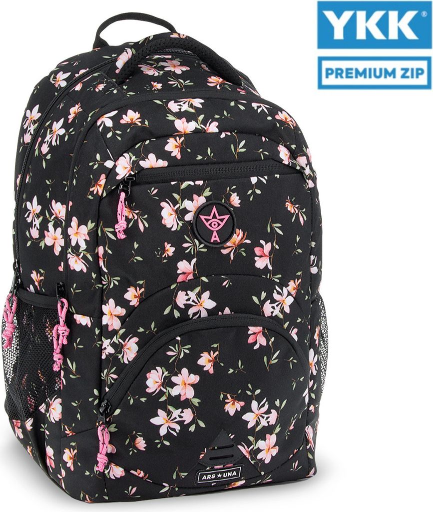 ARS UNA Magnolia zaino scuola ergonomico, nero-rosa, per Immagine del prodotto 