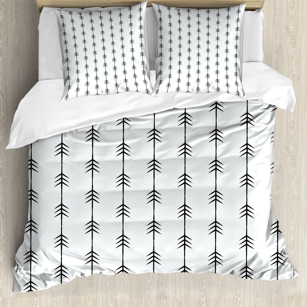 ABAKUHAUS Pfeil Bettbezug Set für Einzelbetten, Aztec Inspired Retro Streifen, Milbensicher Allergiker geeignet mit Kissenbezug, 200 cm x 200 cm -...