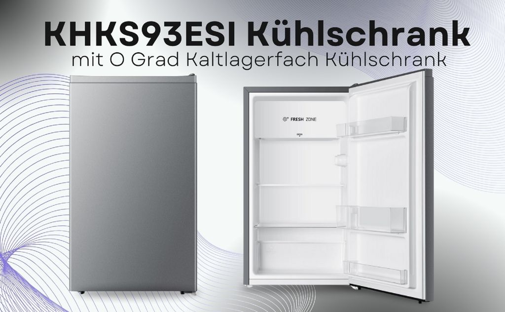 PKM KHKS93ESI Kühlschrank silber 94L Freistehend mit Produktbild 1