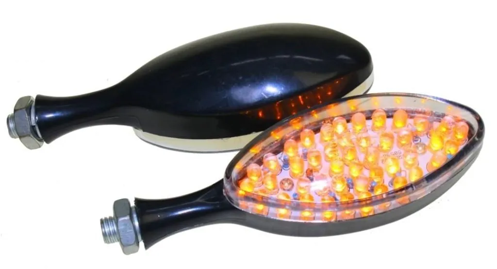 Frecce Moto LED Universali Nero Chiaro - Alta Visibilità 12V