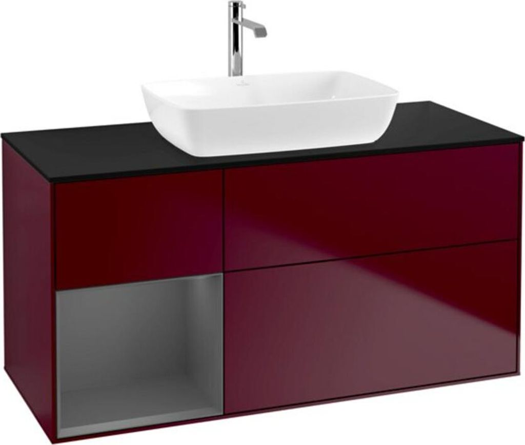 V&B Waschtischunterschrank Finion 120cm, Pl b m, Reg Anthrac. m Lac, Peo m