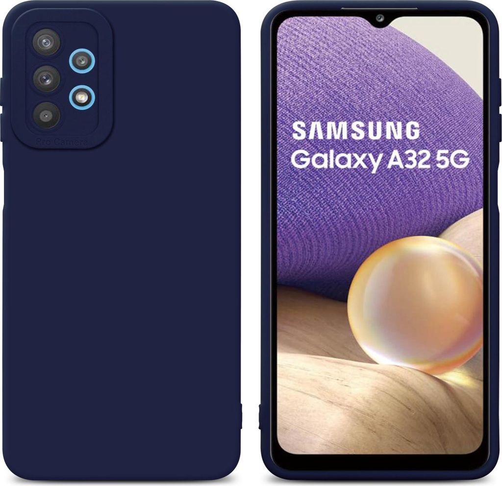 Cadorabo Hülle für Samsung Galaxy A32 5G Schutz Hülle in Blau TPU Silikon Etui Case Handyhülle