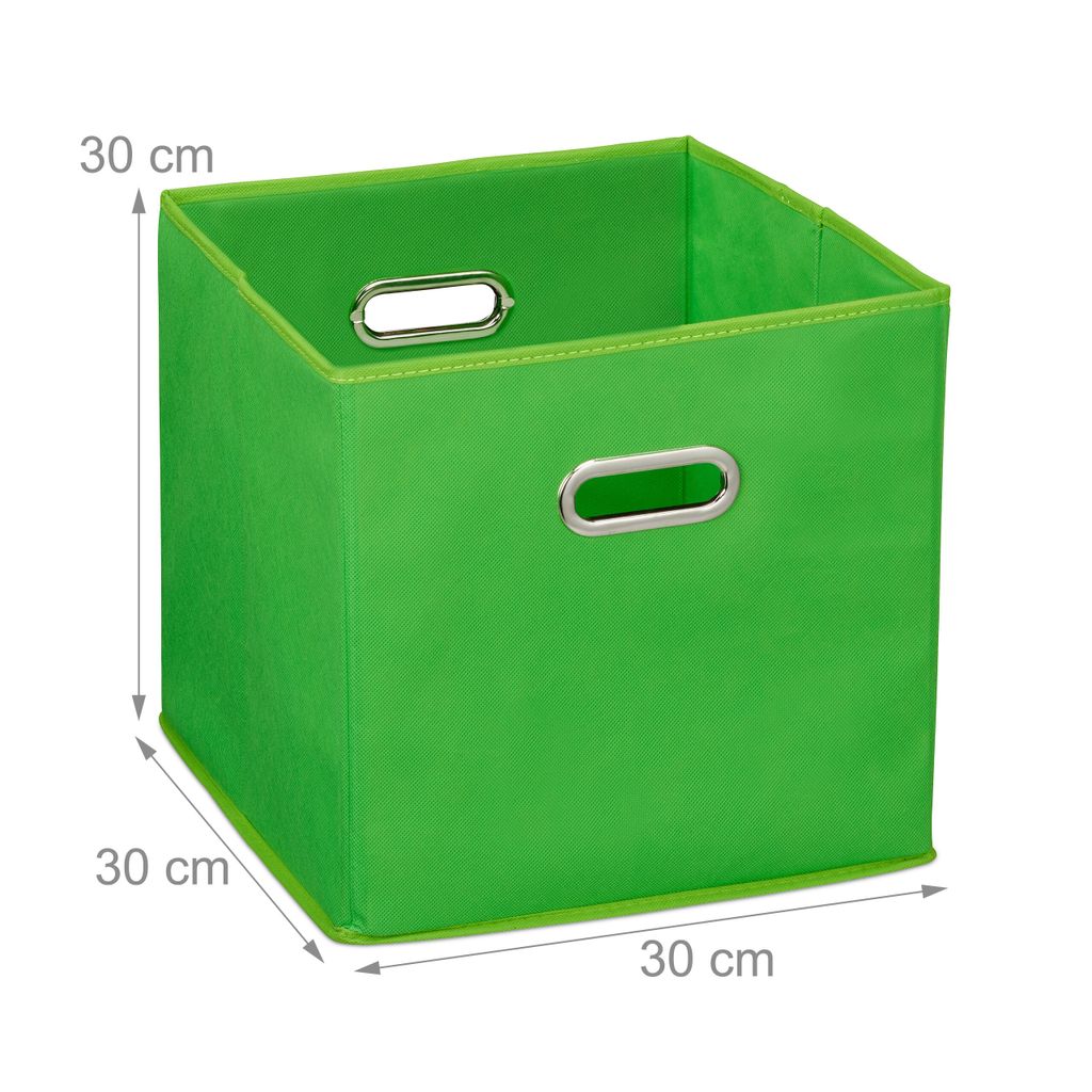 Lot De 2 Boîtes De Rangement Pliables Relaxdays 32x33x33cm Avec Œillets - Noir Pour Étagères