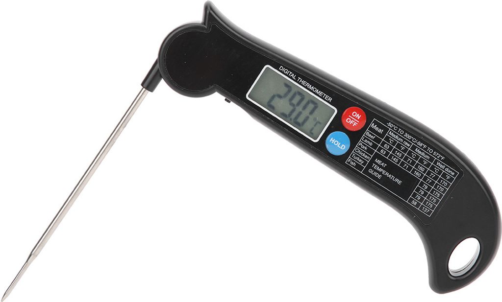 Digitales Thermometer mit faltbarem Fühler Lebensmitteltemperaturmesser hohe Genauigkeit Küchenzubehör