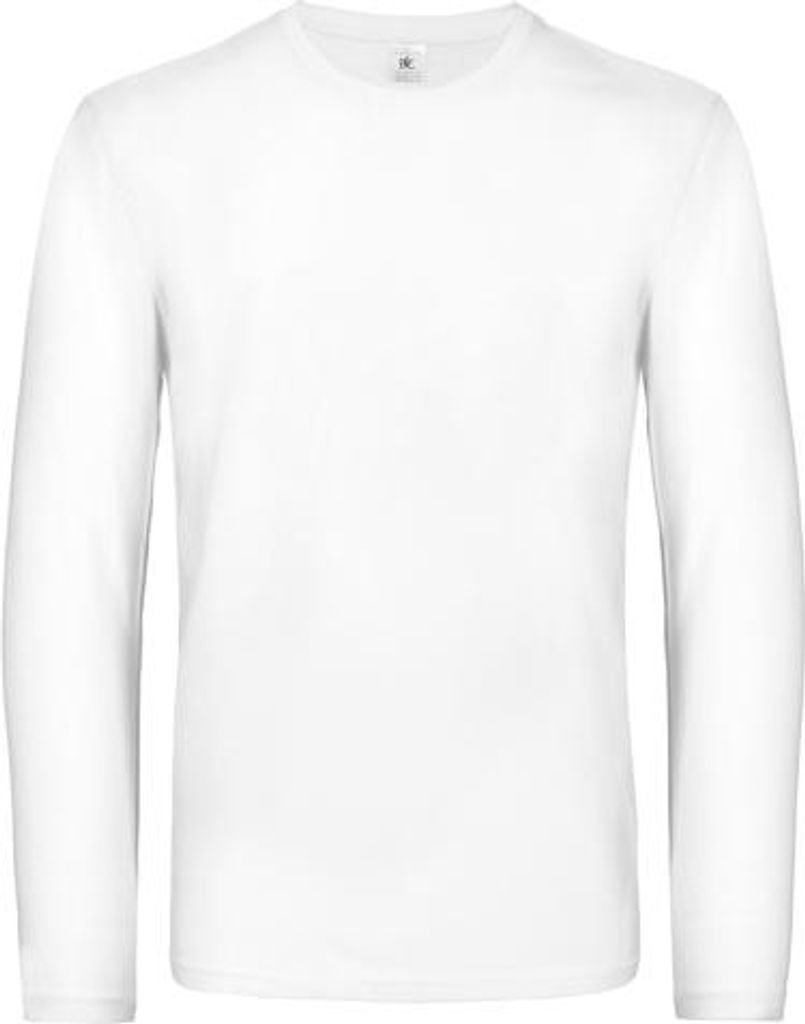 Herren-T-Shirt, Langarm - B&C #E190 LSL - white - Größe L