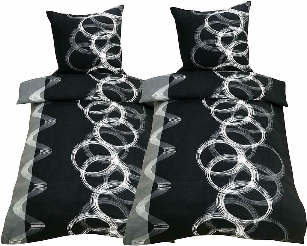 4 tlg Mikrofaser Bettwäsche 135x200 + 80x80 Bettbezug Produktbild 