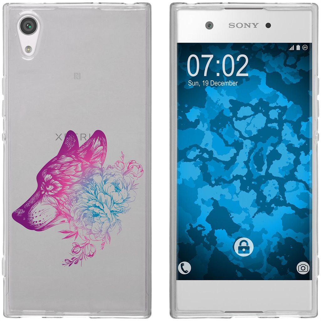 PhoneNatic Case kompatibel mit Sony Xperia XA1 Silikon-Hülle Floral Wolf M3-6