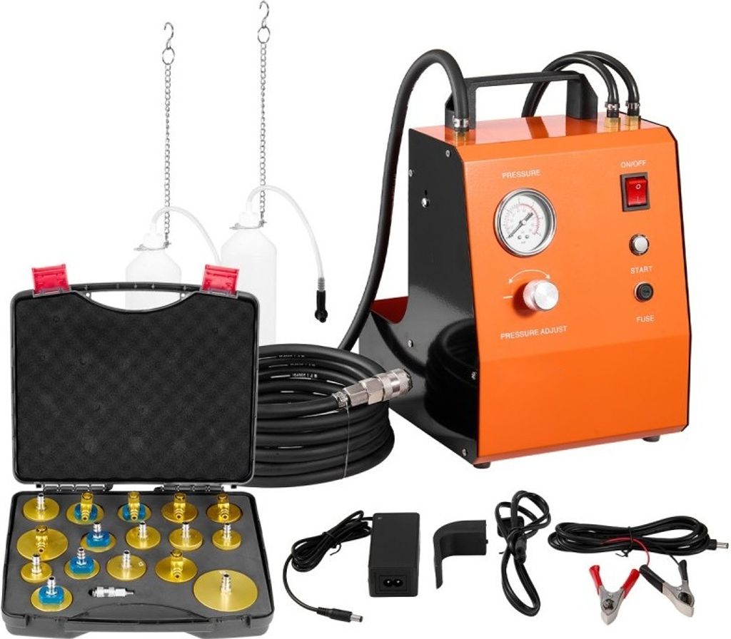 220V Elektrisches Bremsflüssigkeitsadapter-Kit - Komplettset für Gleich- und Wechselstrom - Kfz-Werkzeugset - Fahrzeugwartungs- und Reparaturtools