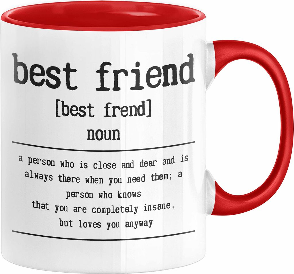Bester Freund Beste Freundin Geschenk Tasse Definition Lustiger Spruch BFF Beste Friends Kaffee-Becher Häferl (Rot)