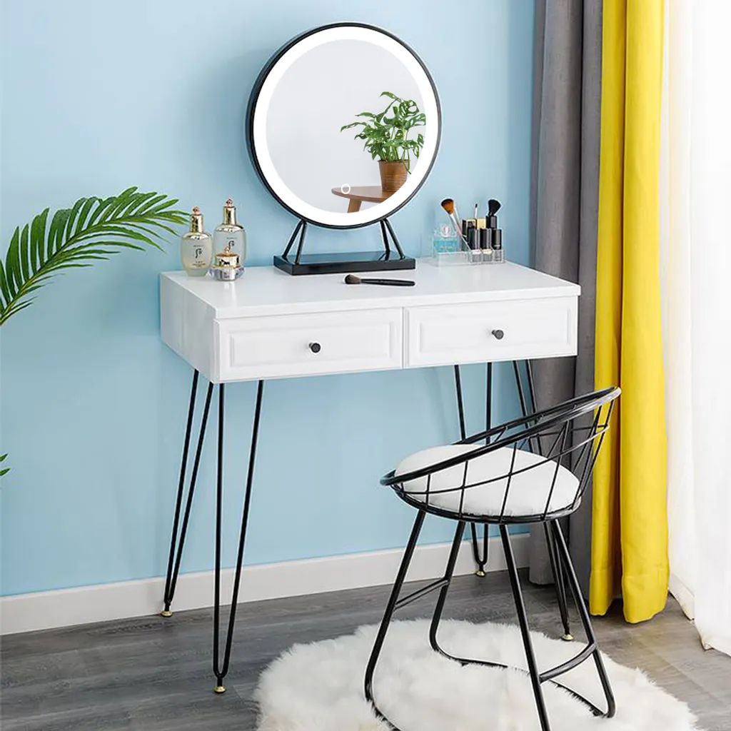 Miroir LED 50x50cm dimmable 3 couleurs avec commande tactile moderne