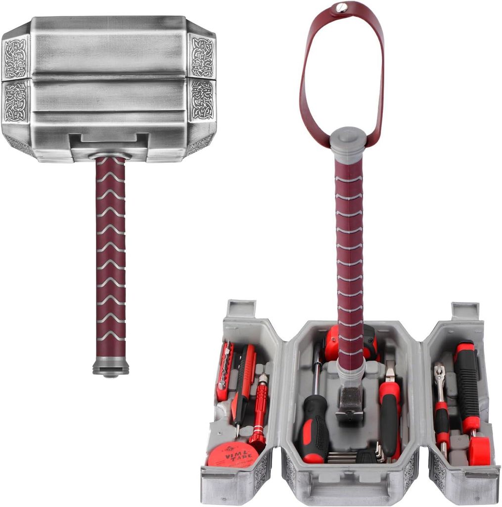 Thors Hammer Werkzeugkasten-Set, Elektriker-Werkzeuge, Heimwerker- und Tischler-Werkzeugkasten-Set