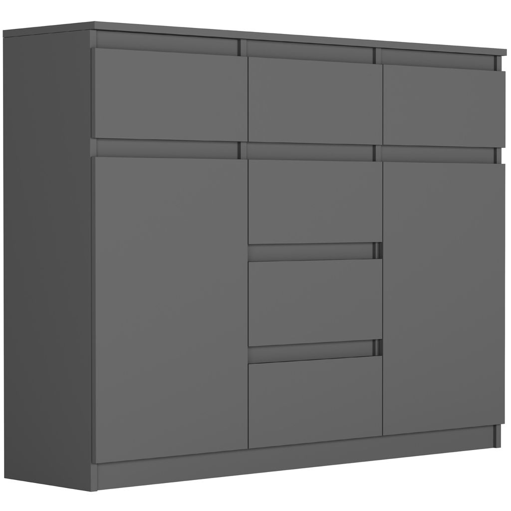 Kommode - Anthrazit - 120 x 40 x 98 cm - Modern S-62D Produktbild 
